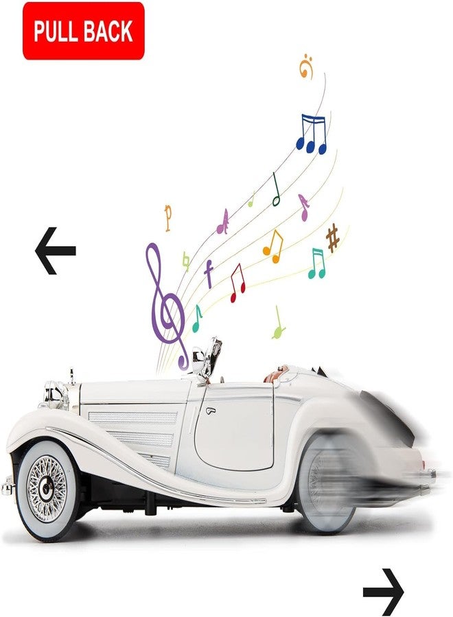 ARNIYAVALA Compatible for 1:24 Benz 500K Toy Car Model, Diecast Collectible Pull Back Model Car with Sound and Light, Toy Gift Vehicles for Adults Kids Boys Girls (White) - Image 3